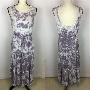 New! Knox Rose Midi Dress Size M Womans Lavender Sleeveless Tiered Elastic Waist